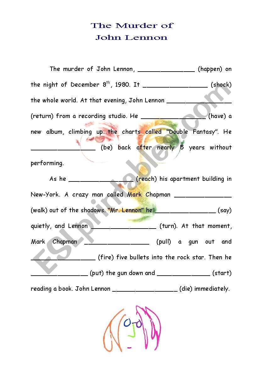 The Murder of John Lennon worksheet