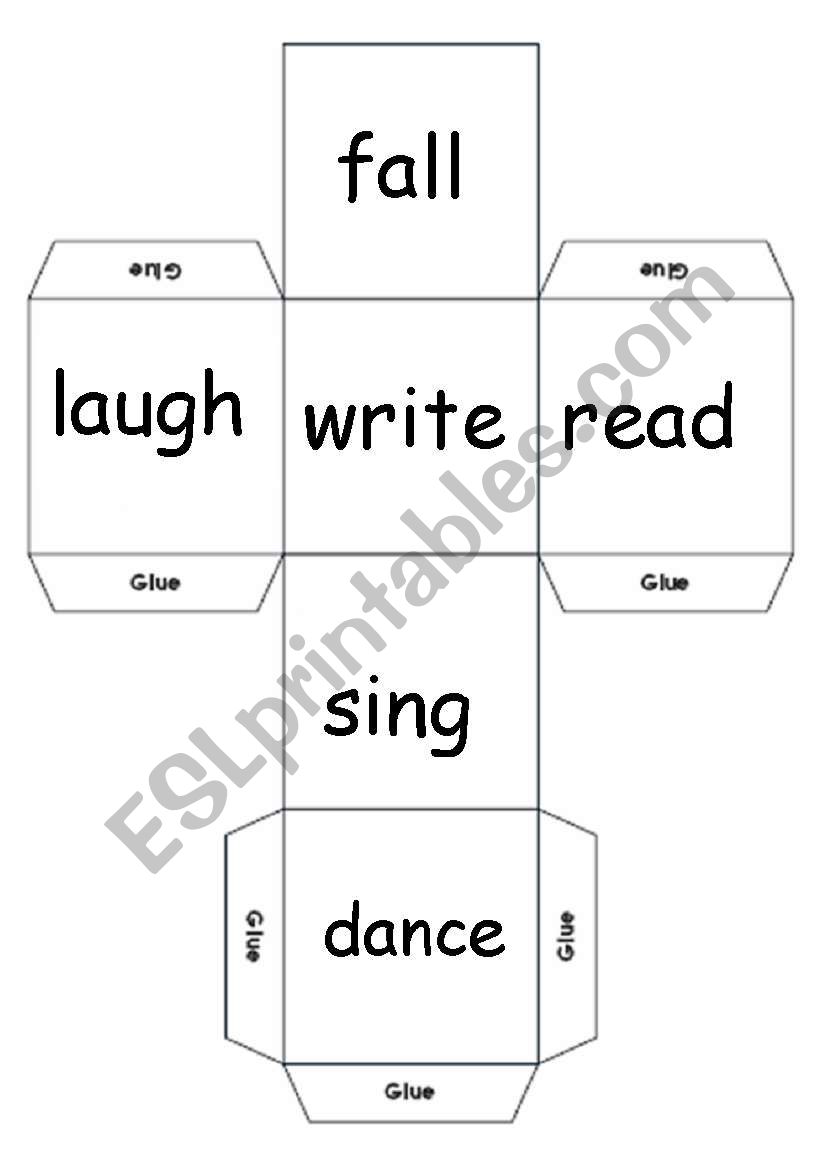 Dice Verb Game worksheet