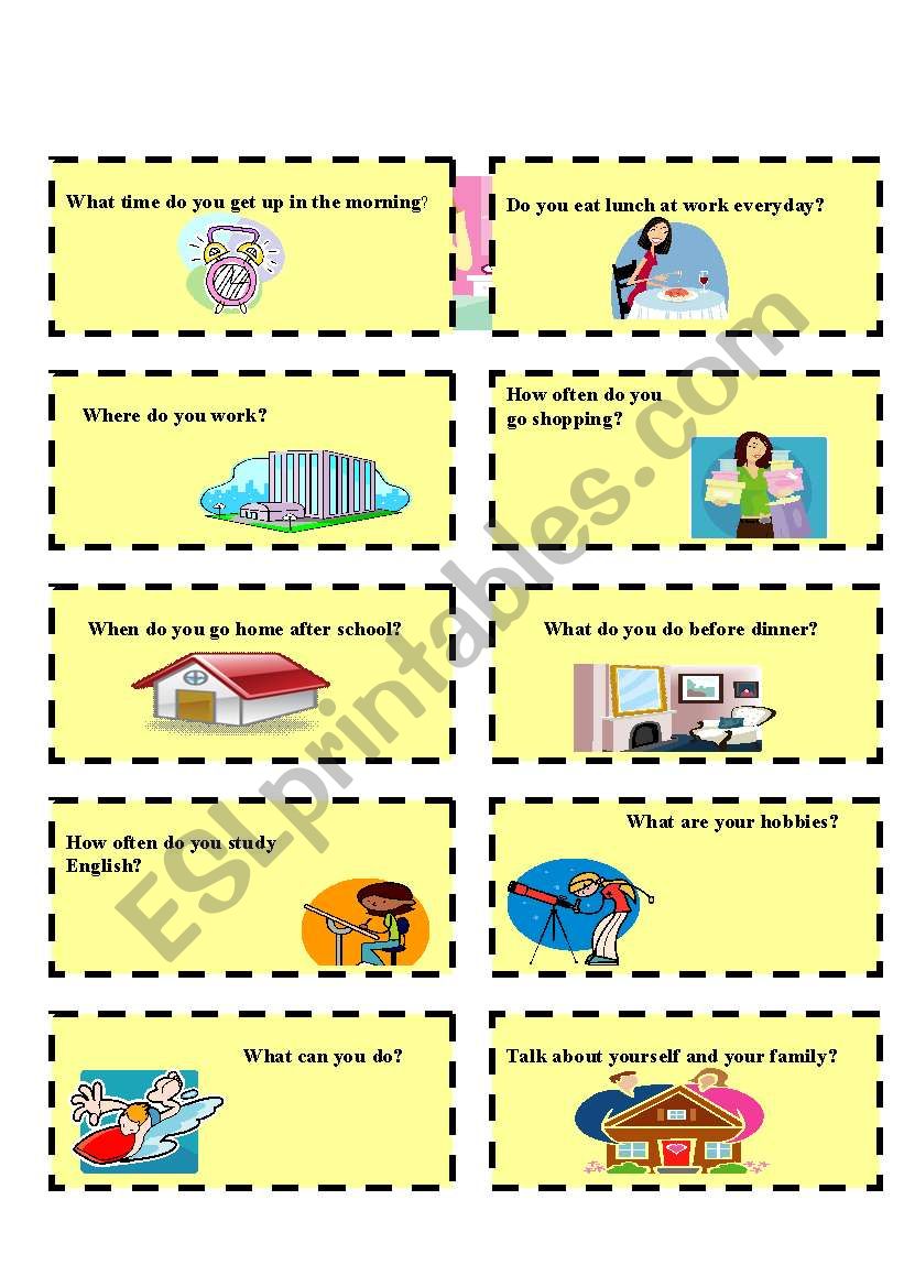 SPEAKING CARDS worksheet