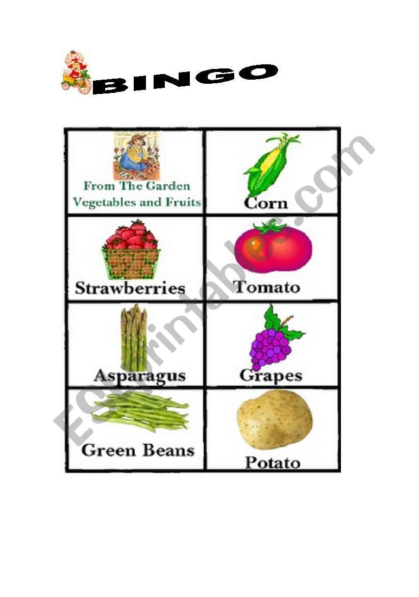 products come from garden  worksheet