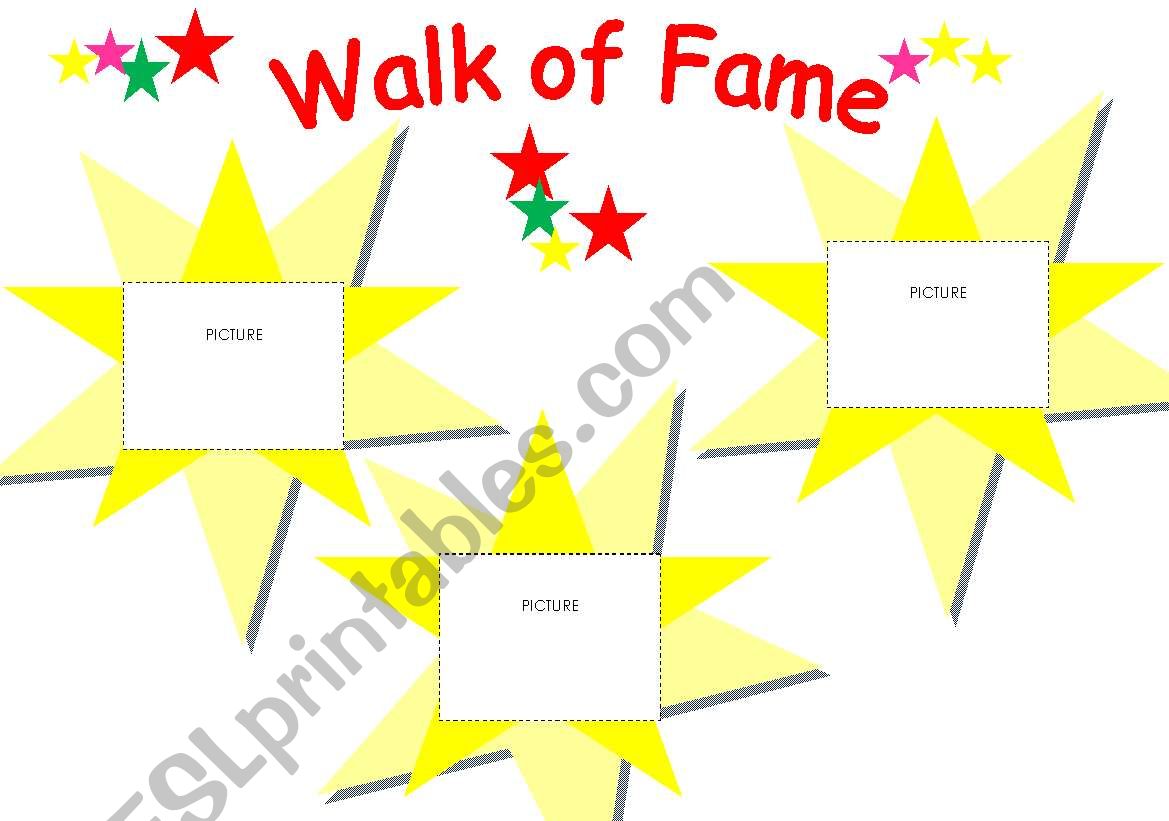 Walk of Fame worksheet