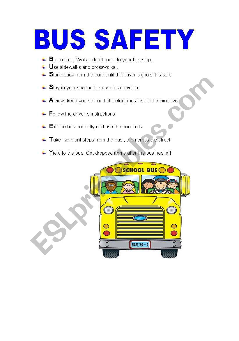 BUS SAFETY  worksheet