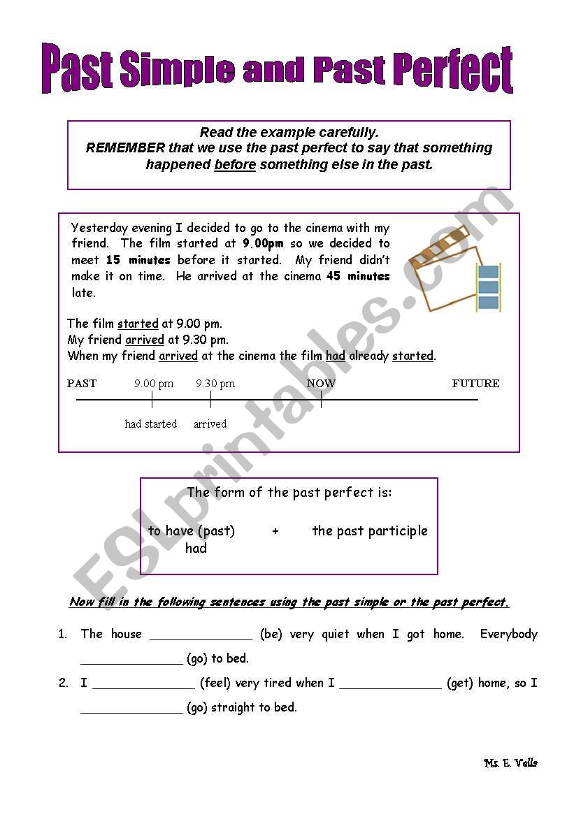 Past Simple and Past Perfect worksheet