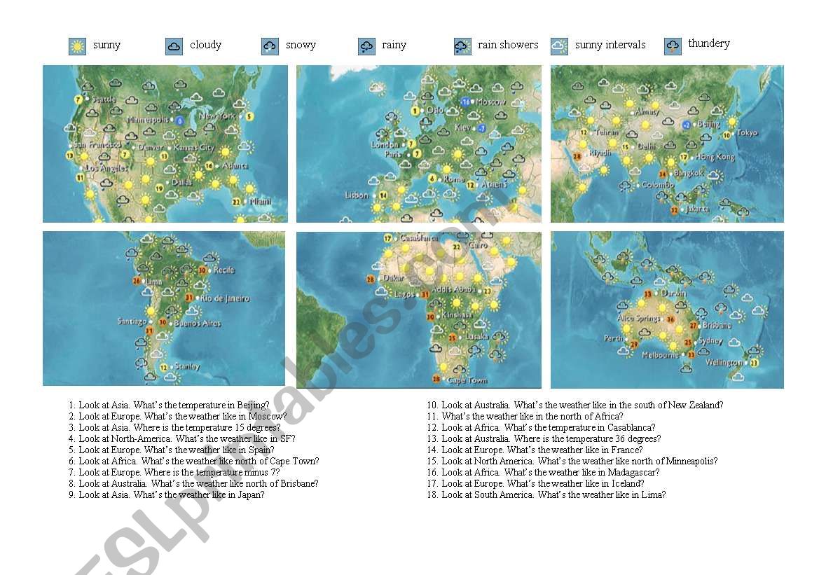 world weather worksheet