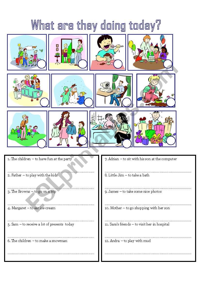 WHAT ARE THEY DOING? worksheet