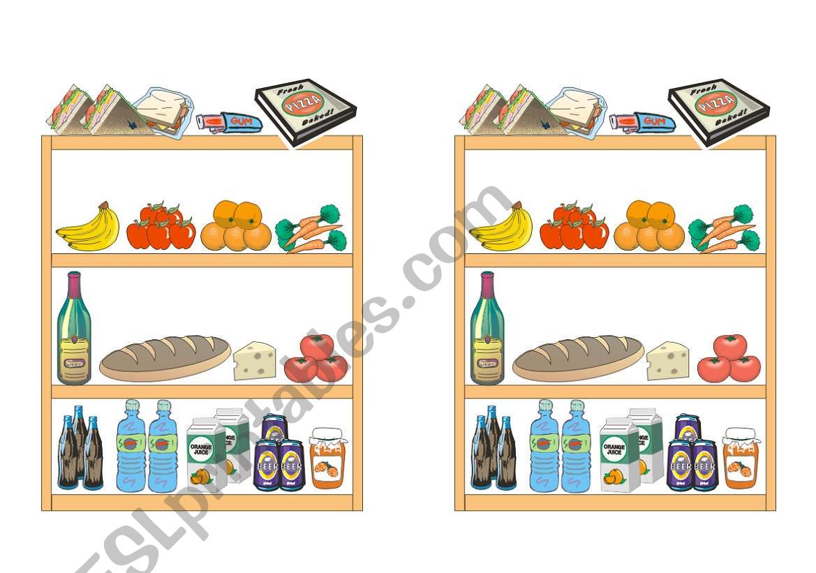 Food shop worksheet