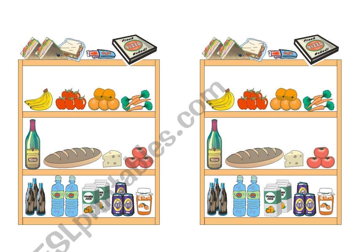 Food shop worksheet