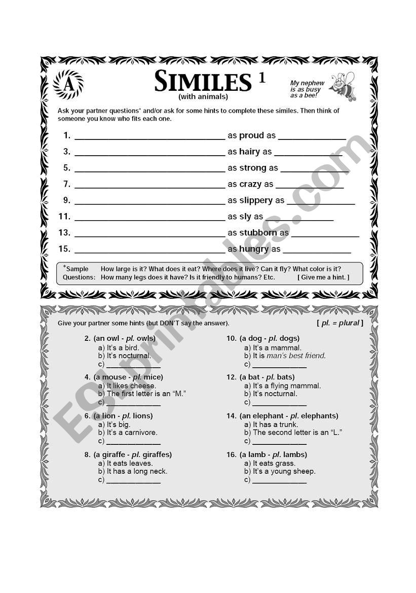 smiles worksheet