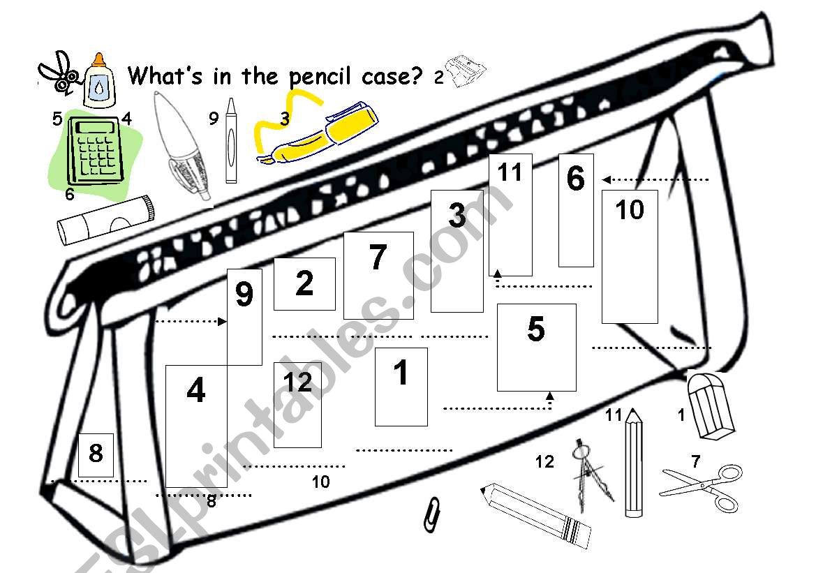 pencil case? (2) There are 2 sheets, the names are in sheet #2 