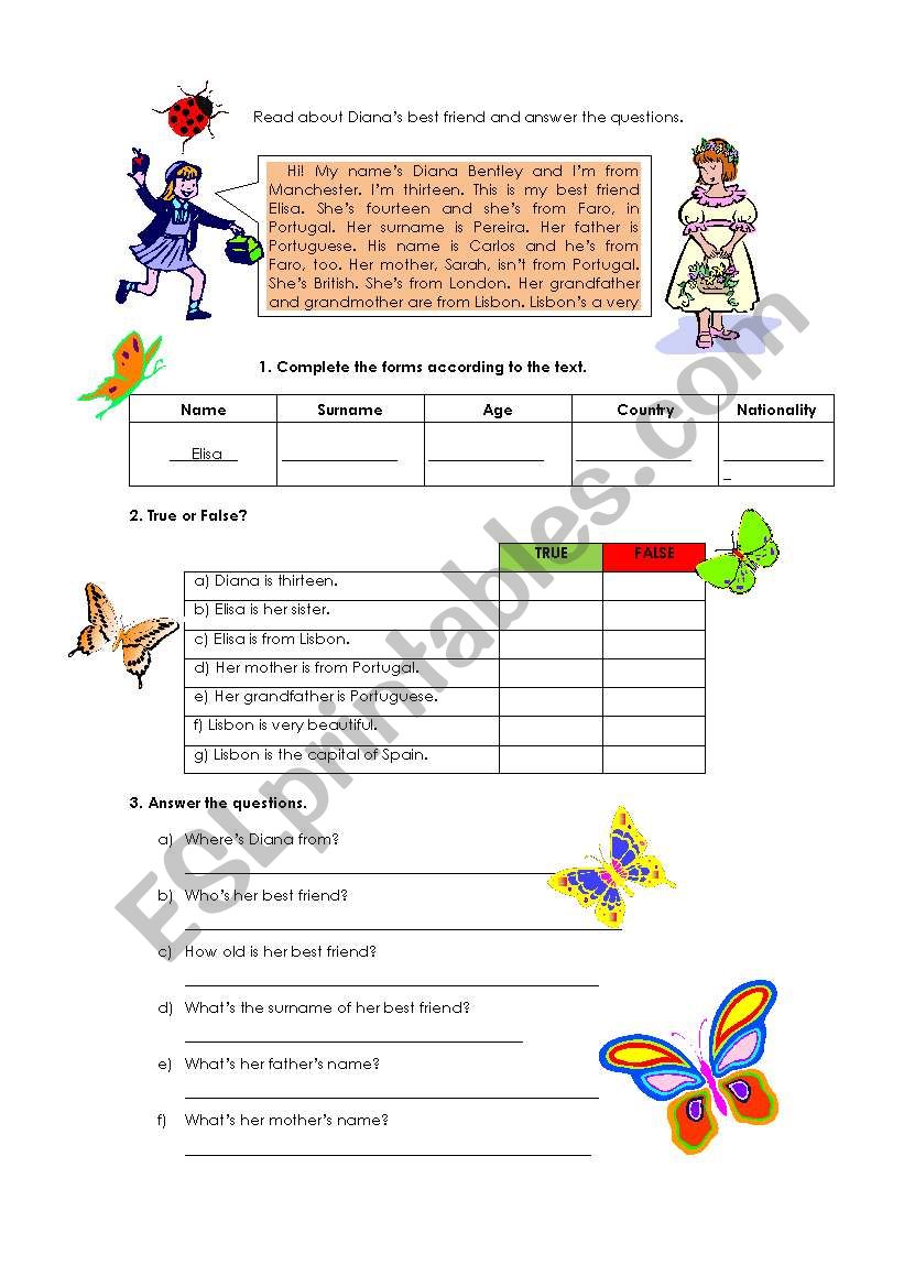 Diana and Elisa worksheet