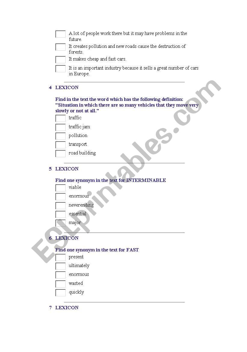 GRAMMAR AND READING 2 worksheet