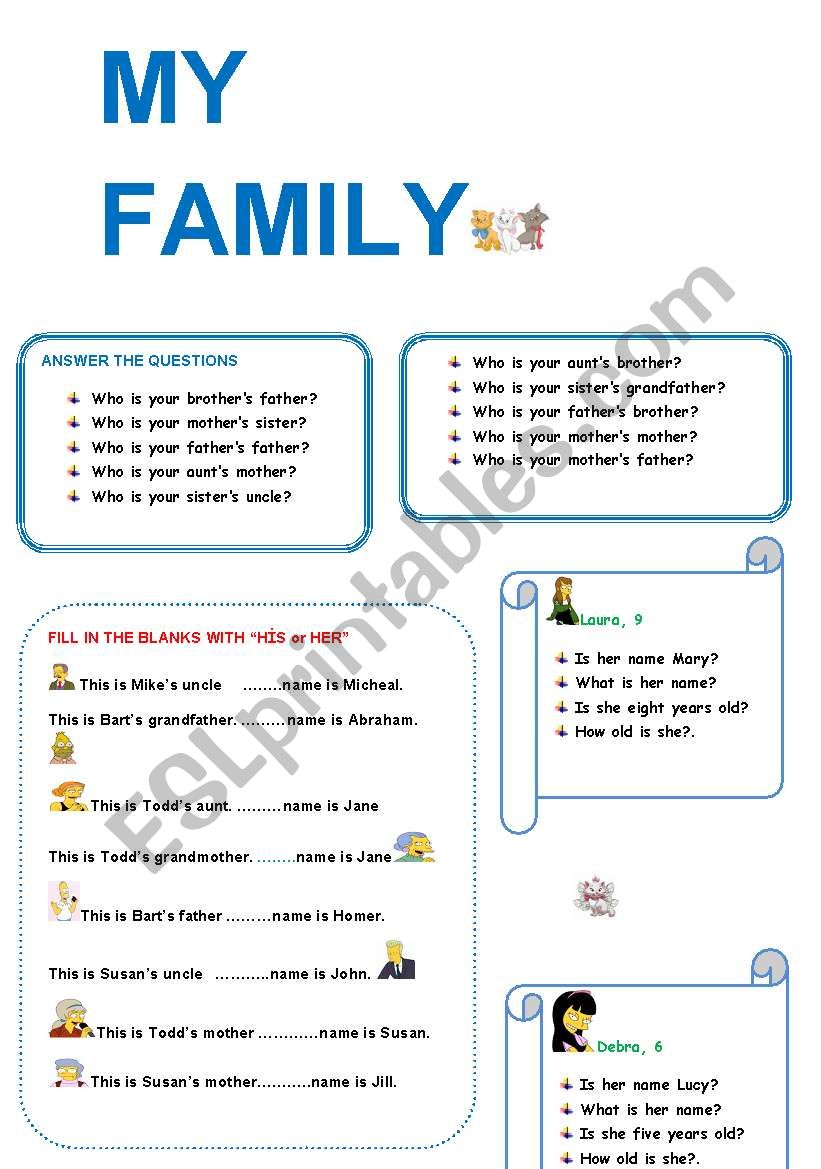 my family worksheet