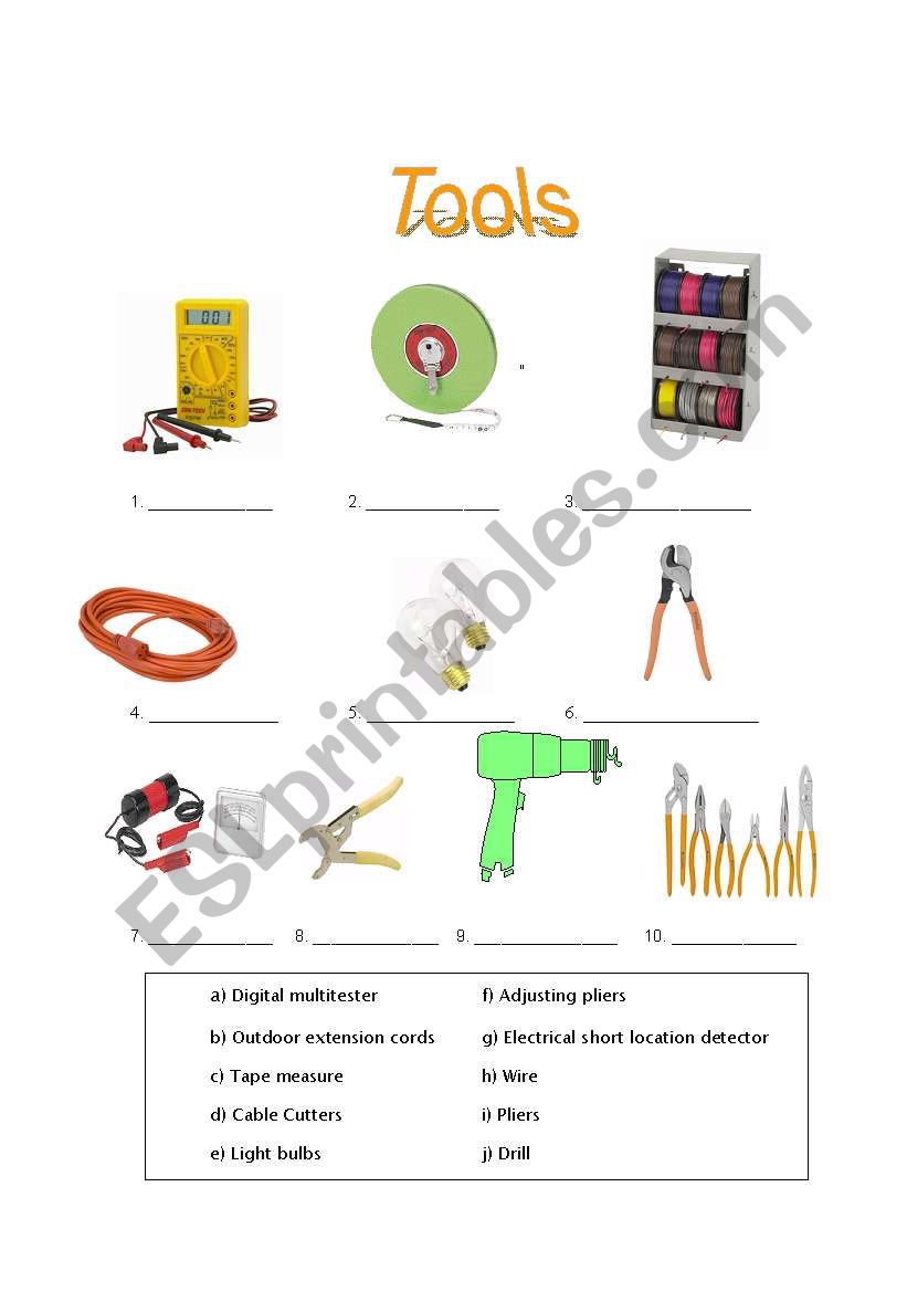 Tools (For Electricity trainees)