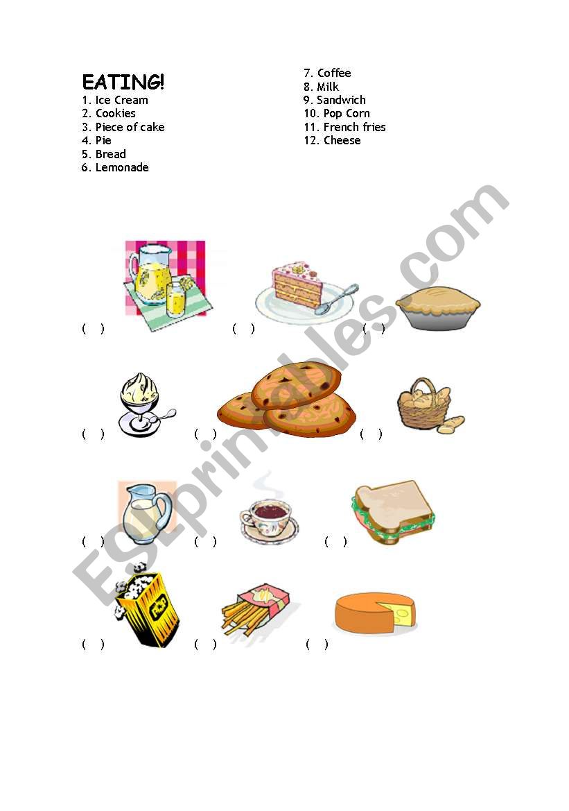Learn about food! worksheet
