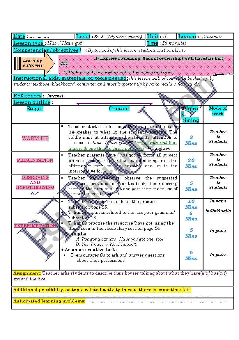 have/has got worksheet