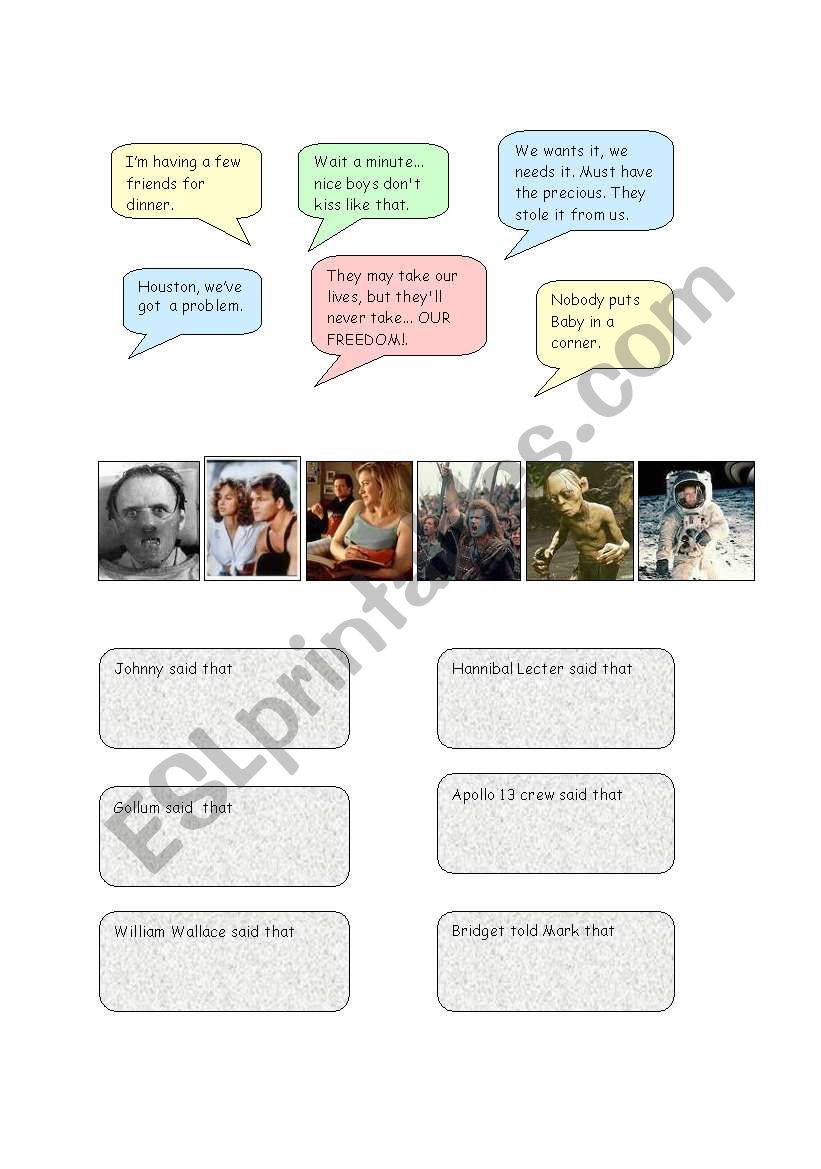 reported speech in movies