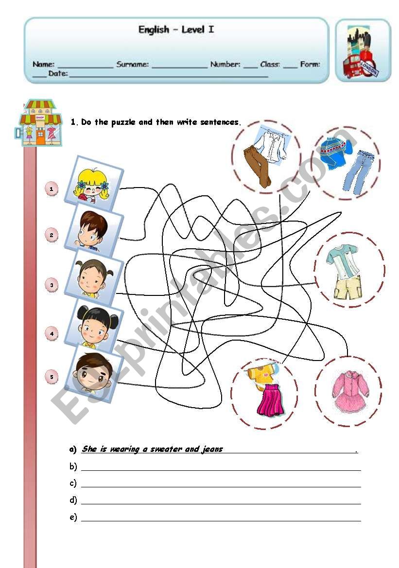 WHAT ARE THEY WEARING? worksheet