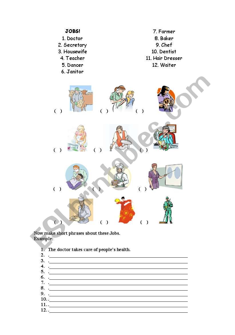 Jobs! worksheet