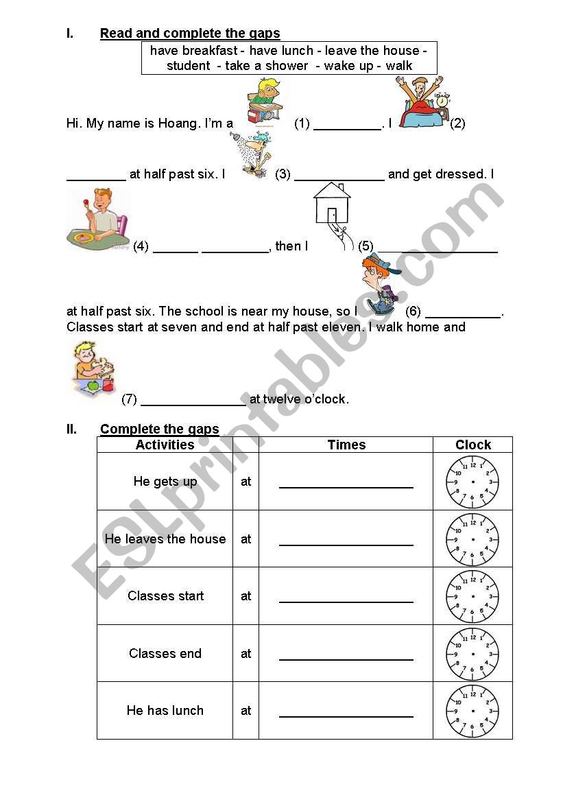 DAILY ROUTINES  worksheet