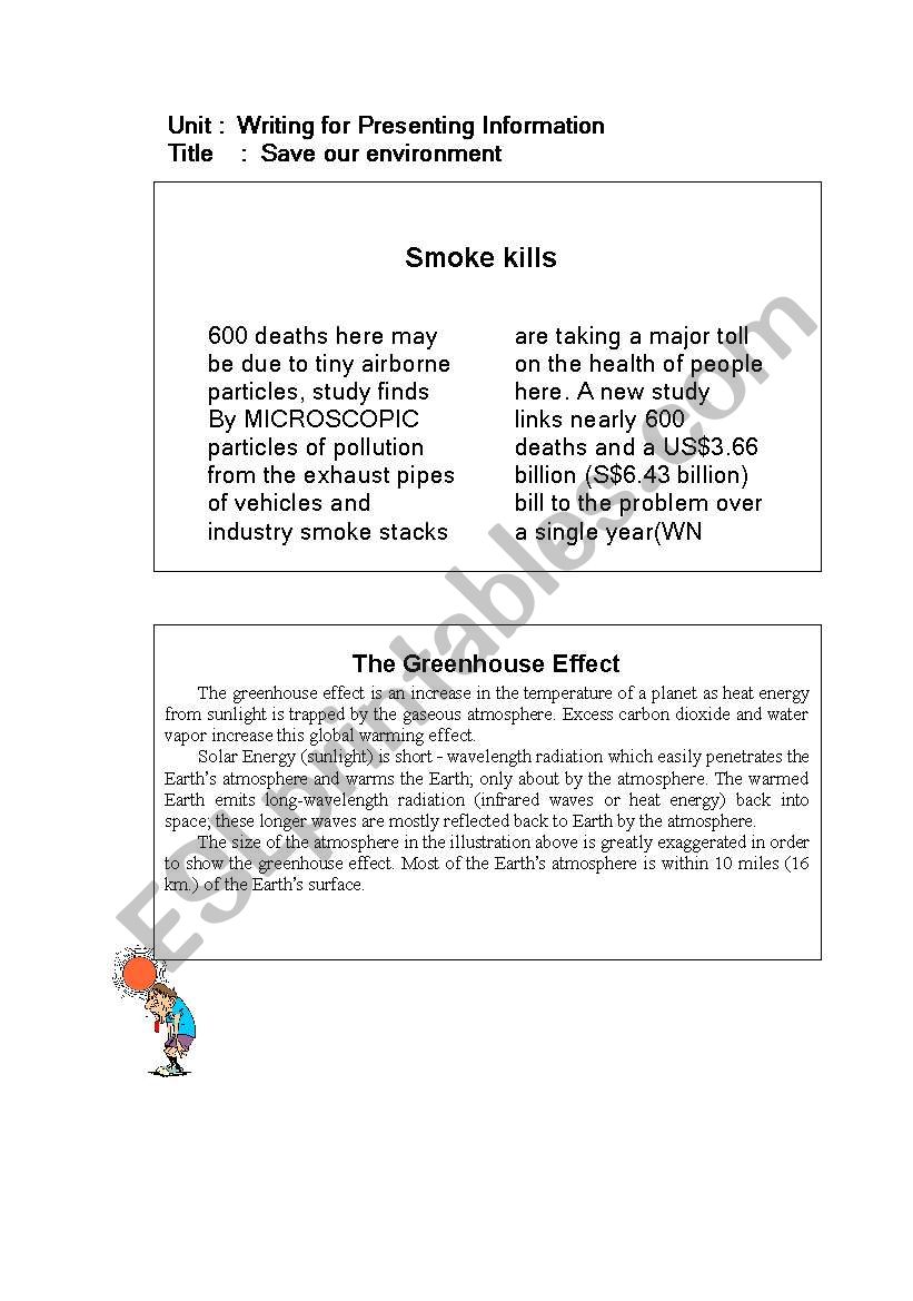 Save our environment worksheet