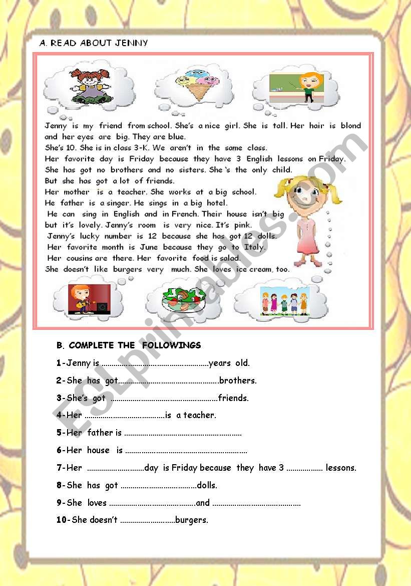 Easy Reading Activity worksheet