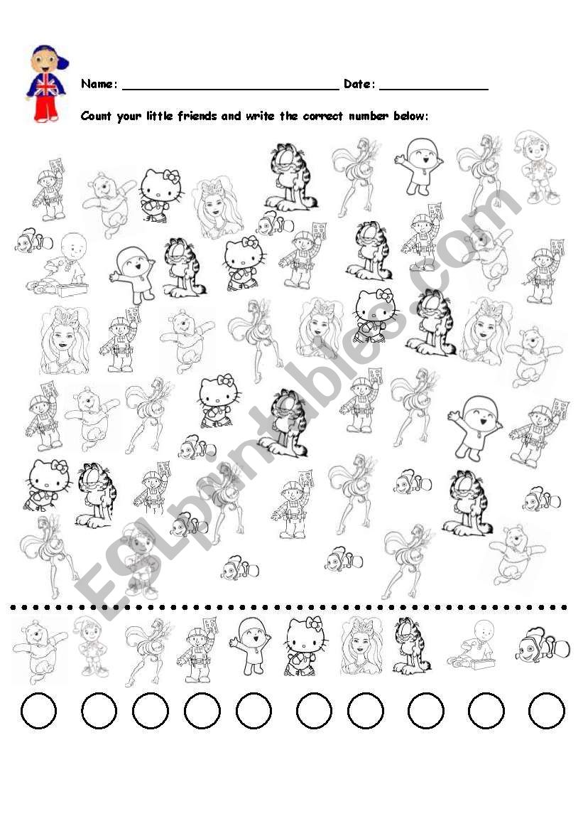 Count your little friends worksheet
