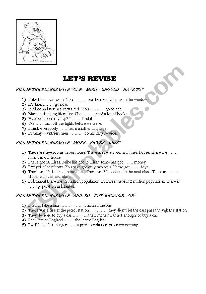 revision worksheet