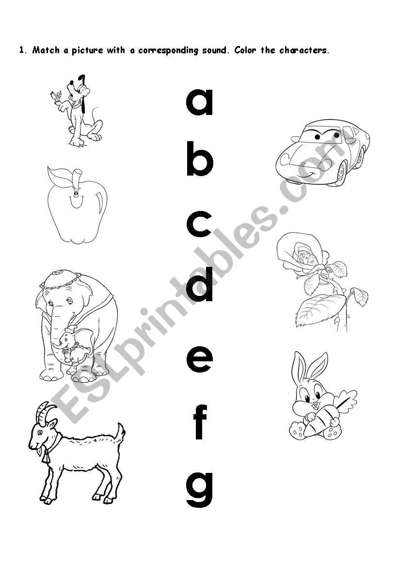 phonics a-g PART 1 worksheet