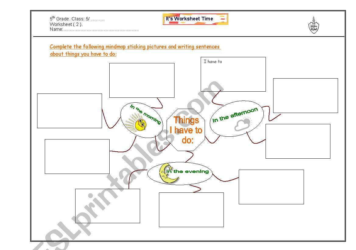 Have to (daily routines) worksheet