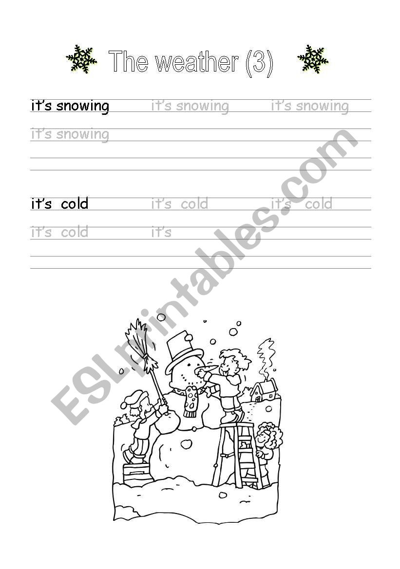 Handwriting: The weather (3) worksheet