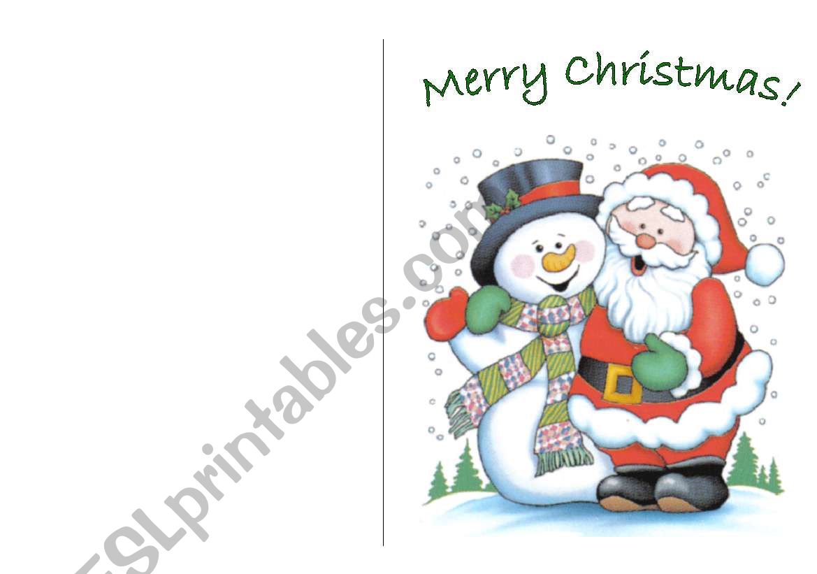 Christmas cards worksheet