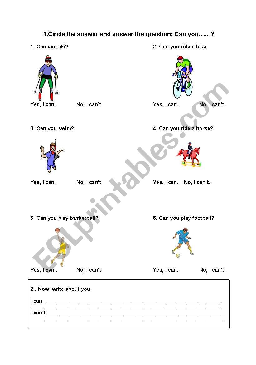 What Can You Do Esl Worksheet By Doudoune