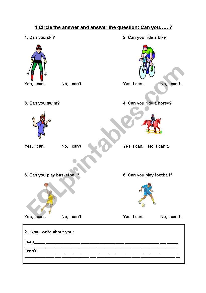 What can you do worksheet