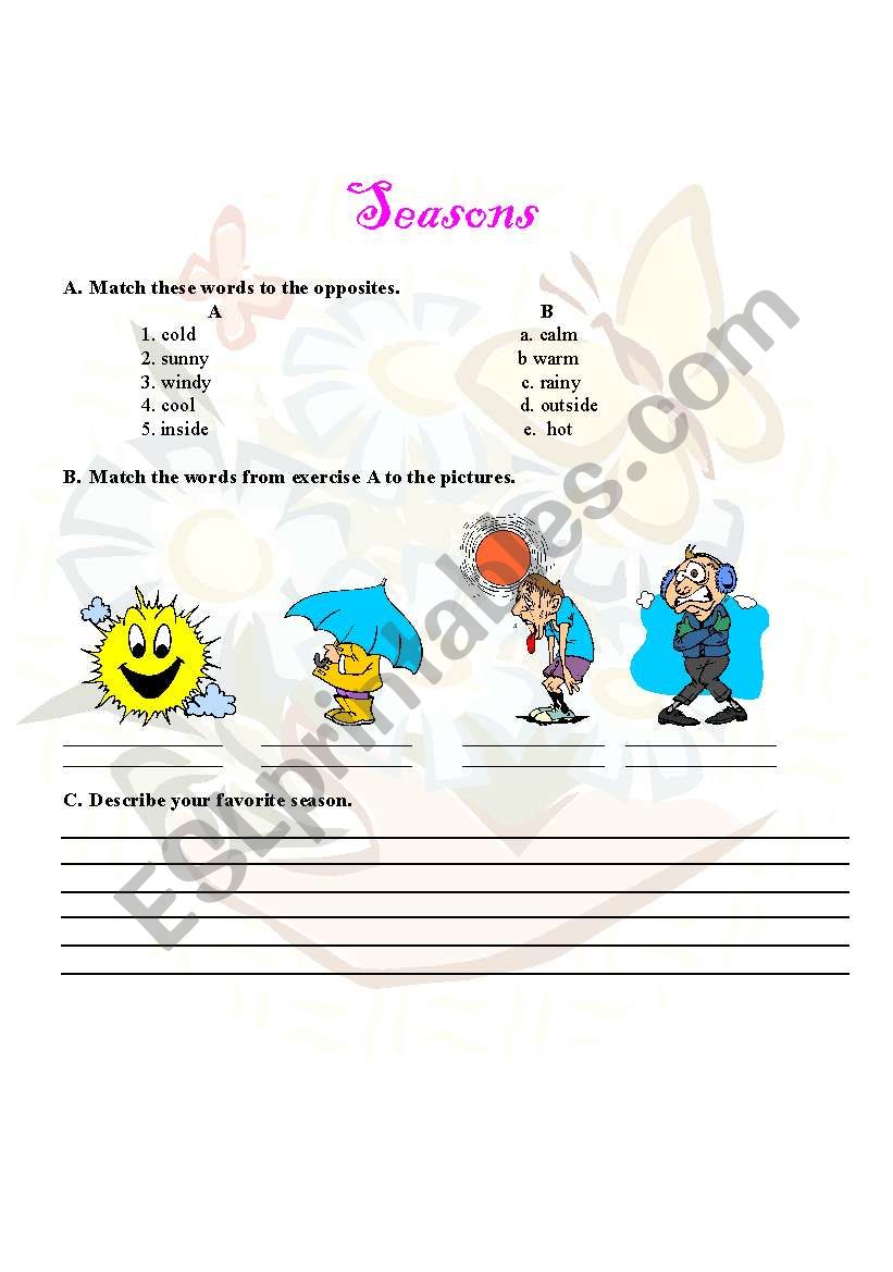 Seasons worksheet