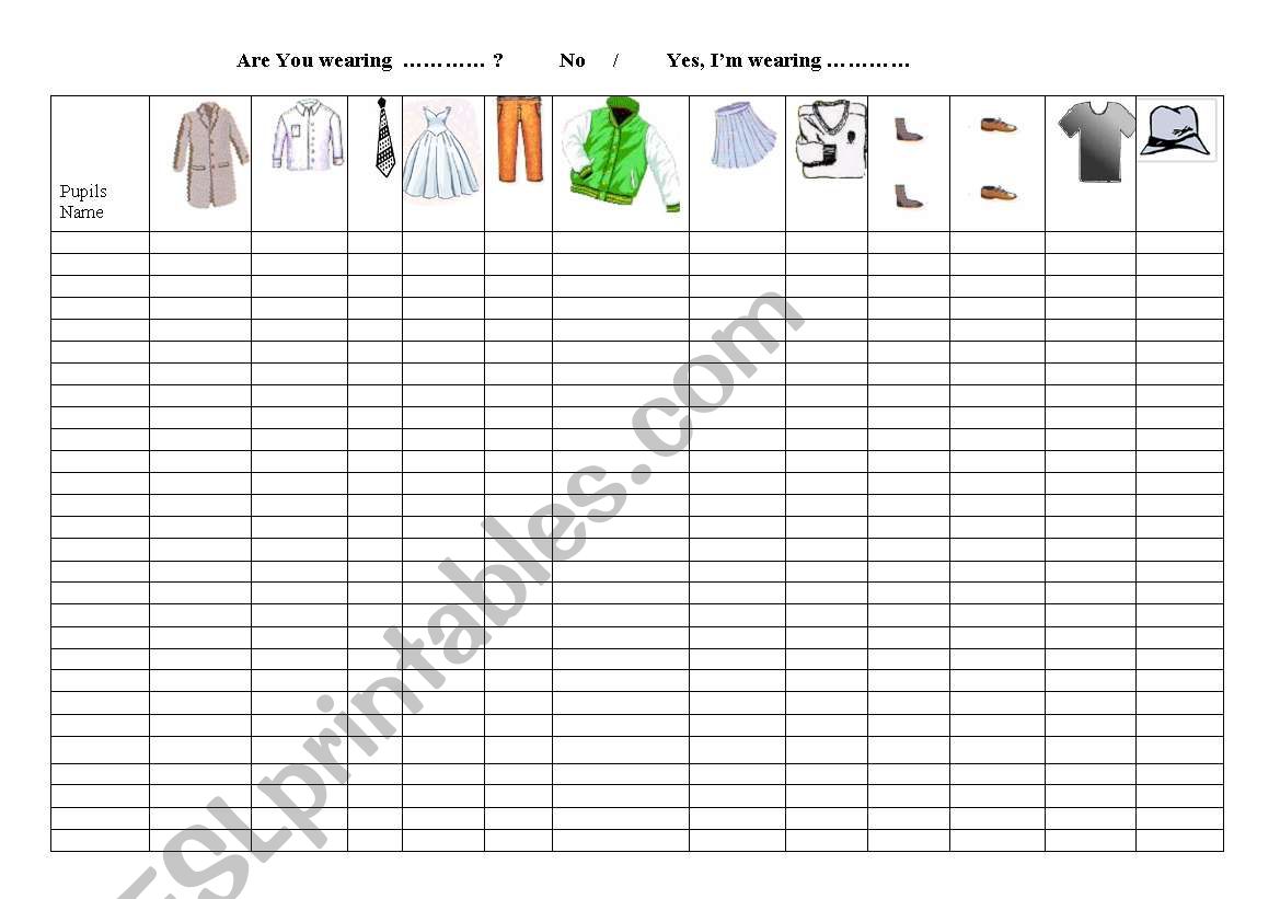 What are You wearing (pair work)