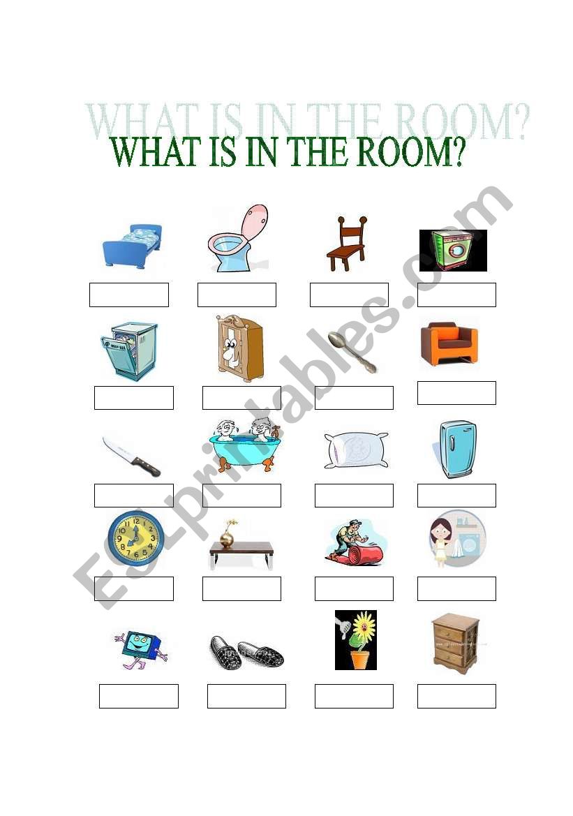 What is in the room? worksheet