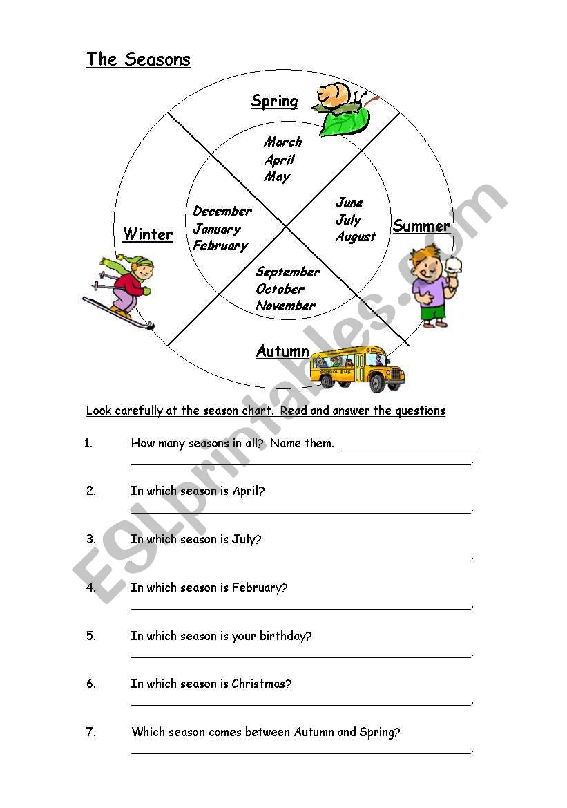 The Seasons worksheet