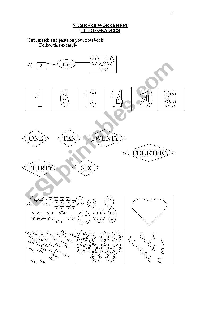 NUMBERS worksheet