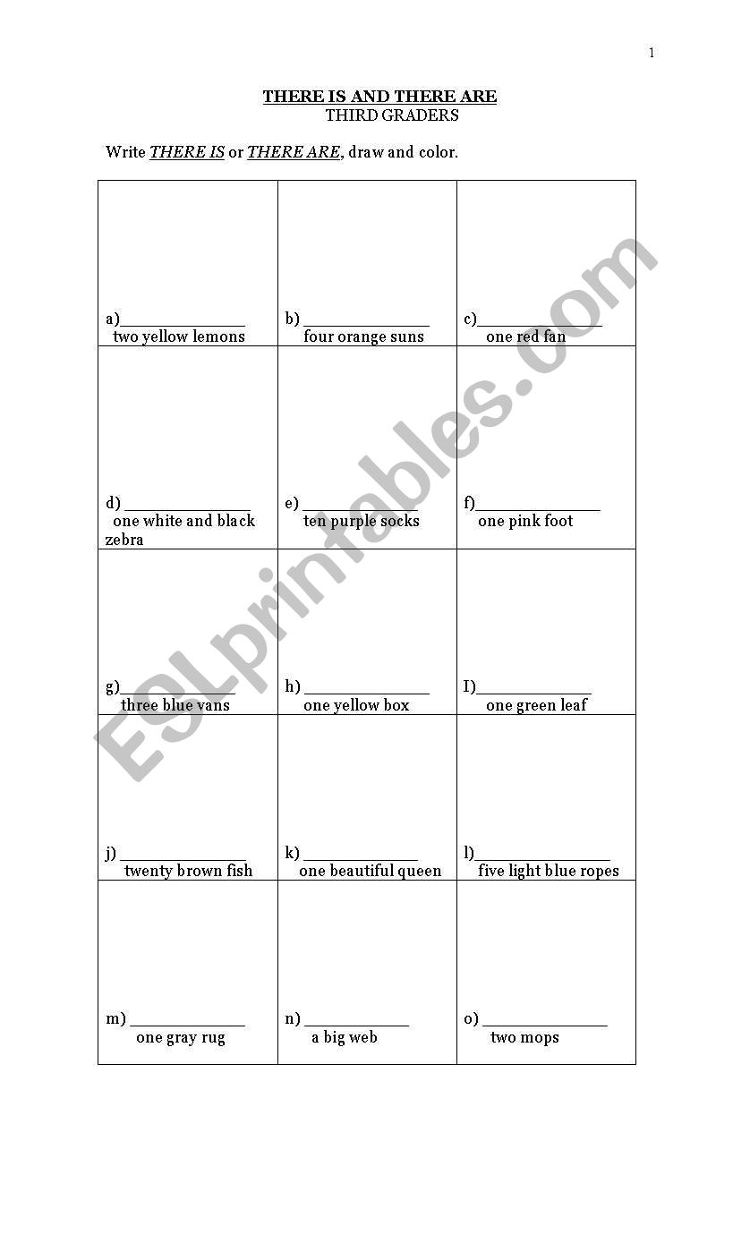 THERE IS AND THERE ARE worksheet