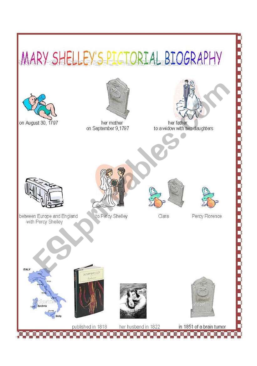 mary shelleyÂ´s pictorial biography,  author of 