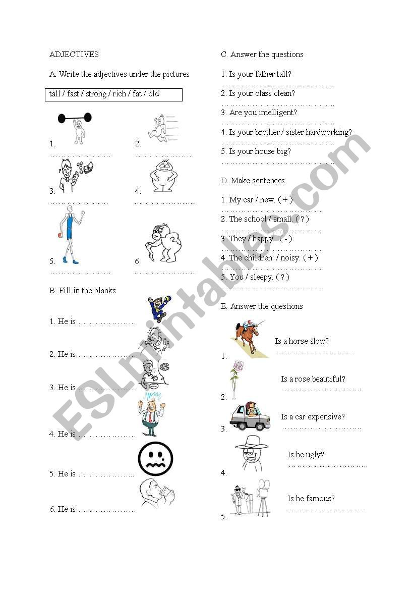 ADJECTIVES worksheet