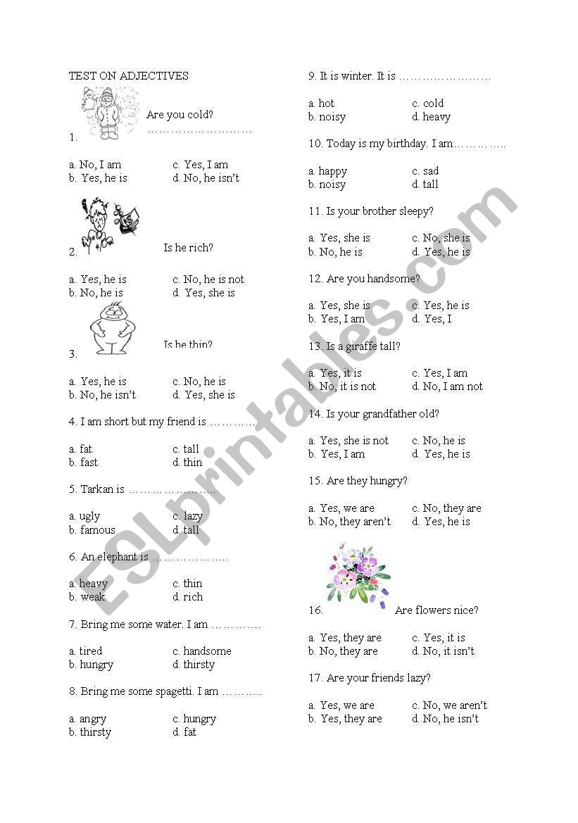 ADJECTIVES worksheet