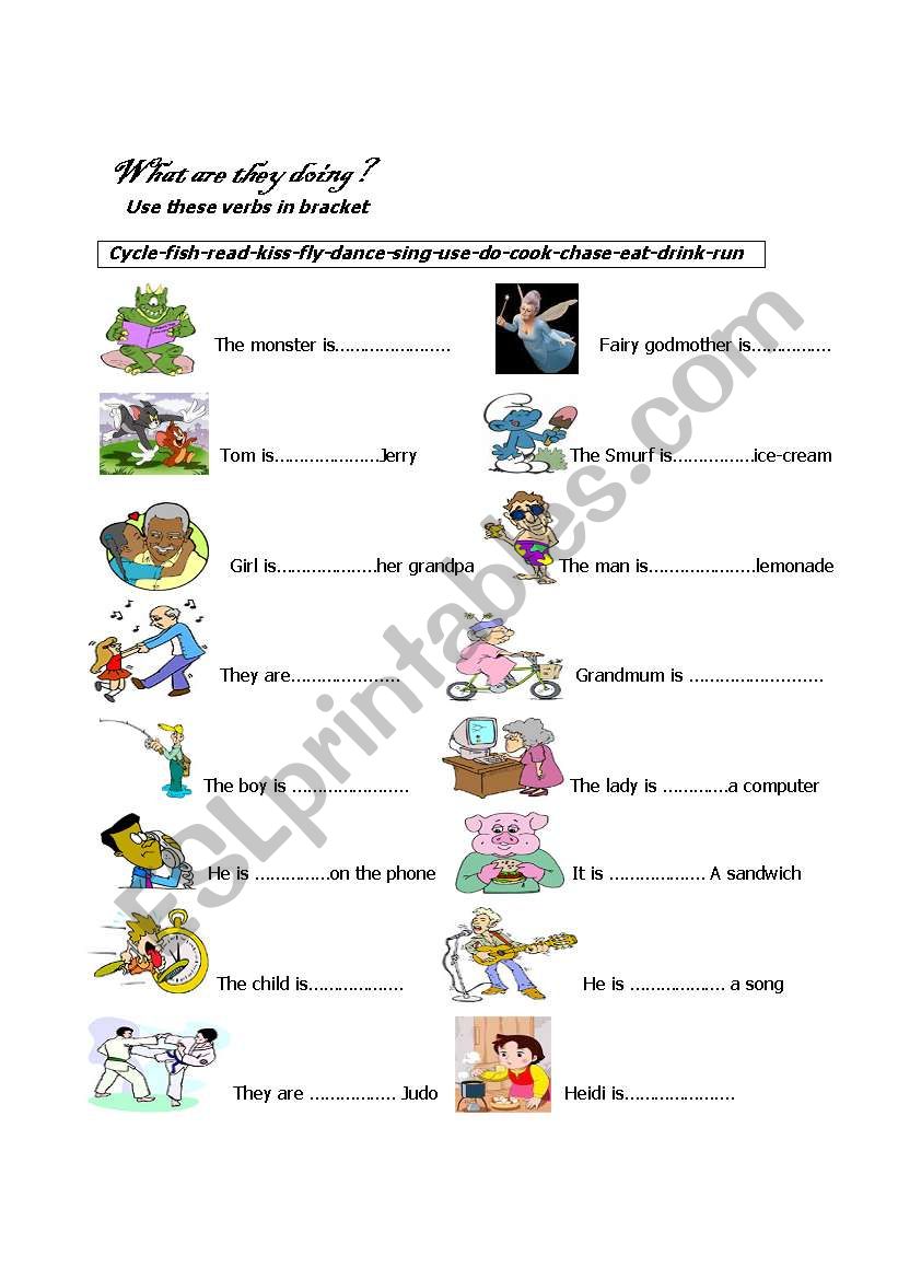 simple present continuous worksheet