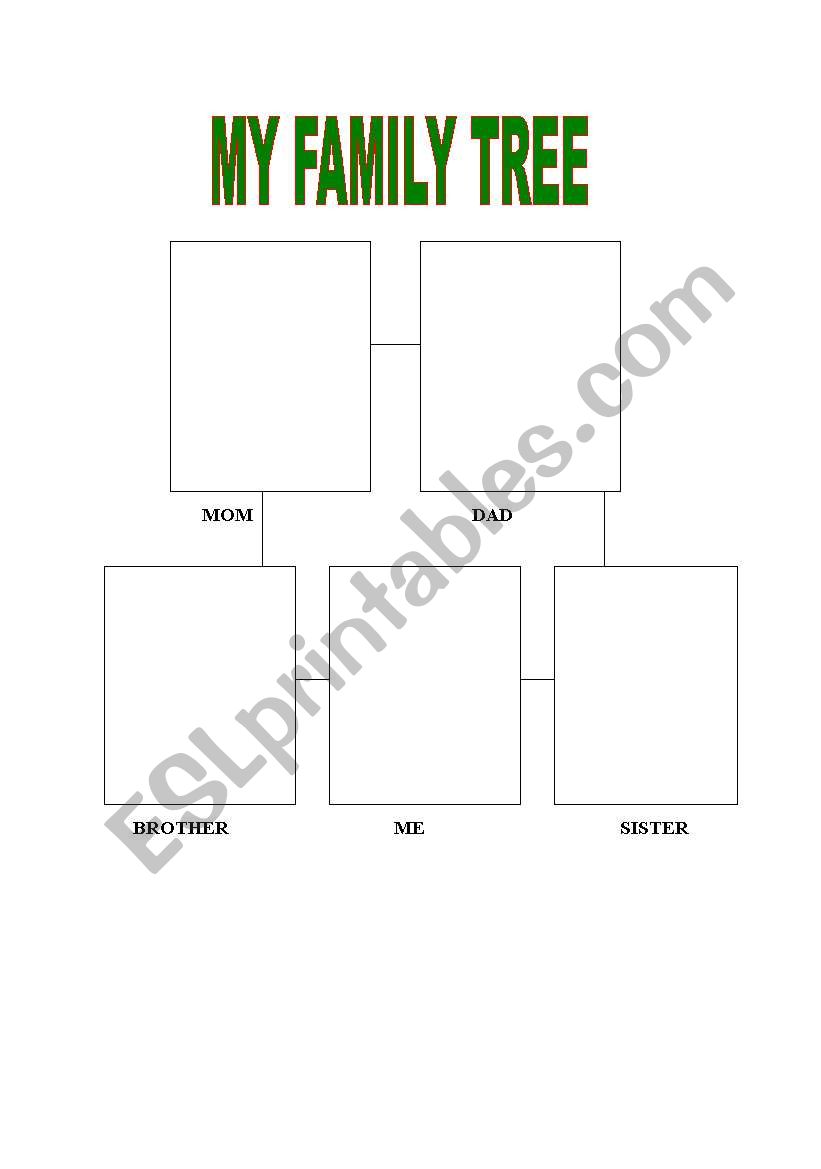 My family Tree worksheet