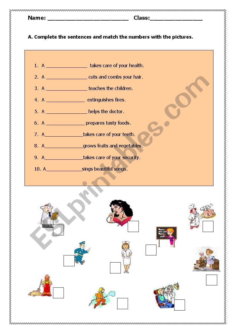 Jobs worksheet