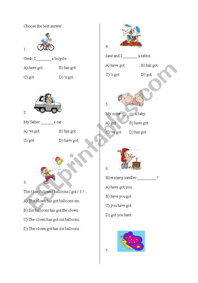 have / has got worksheet