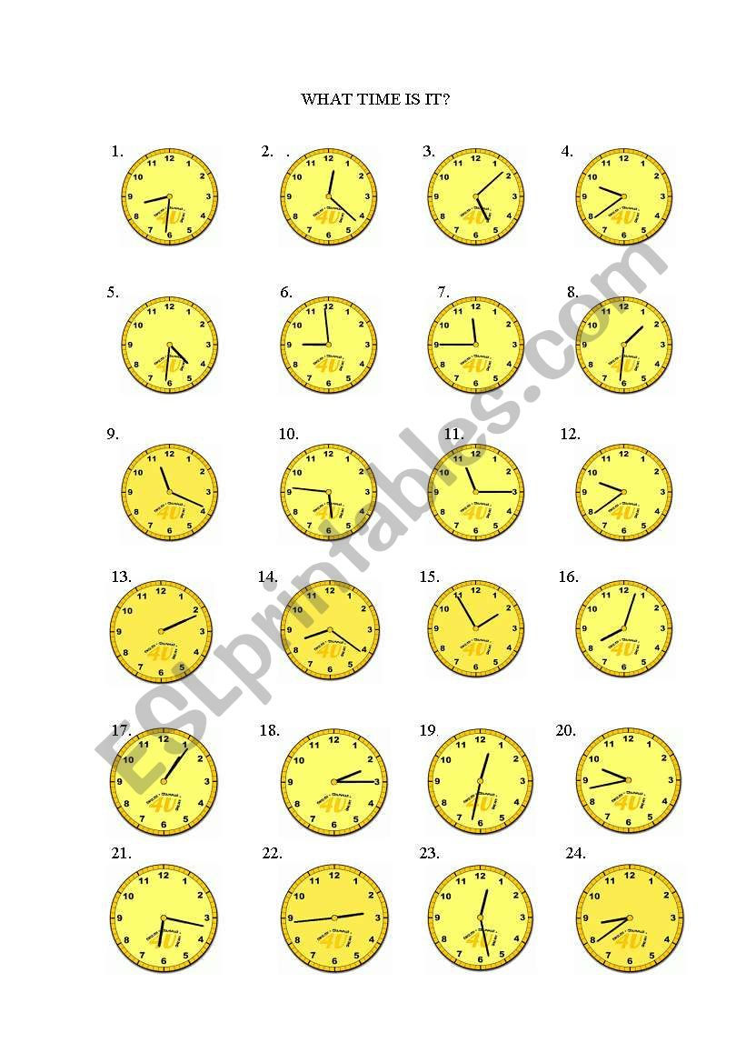 WHAT TIME IS IT! worksheet