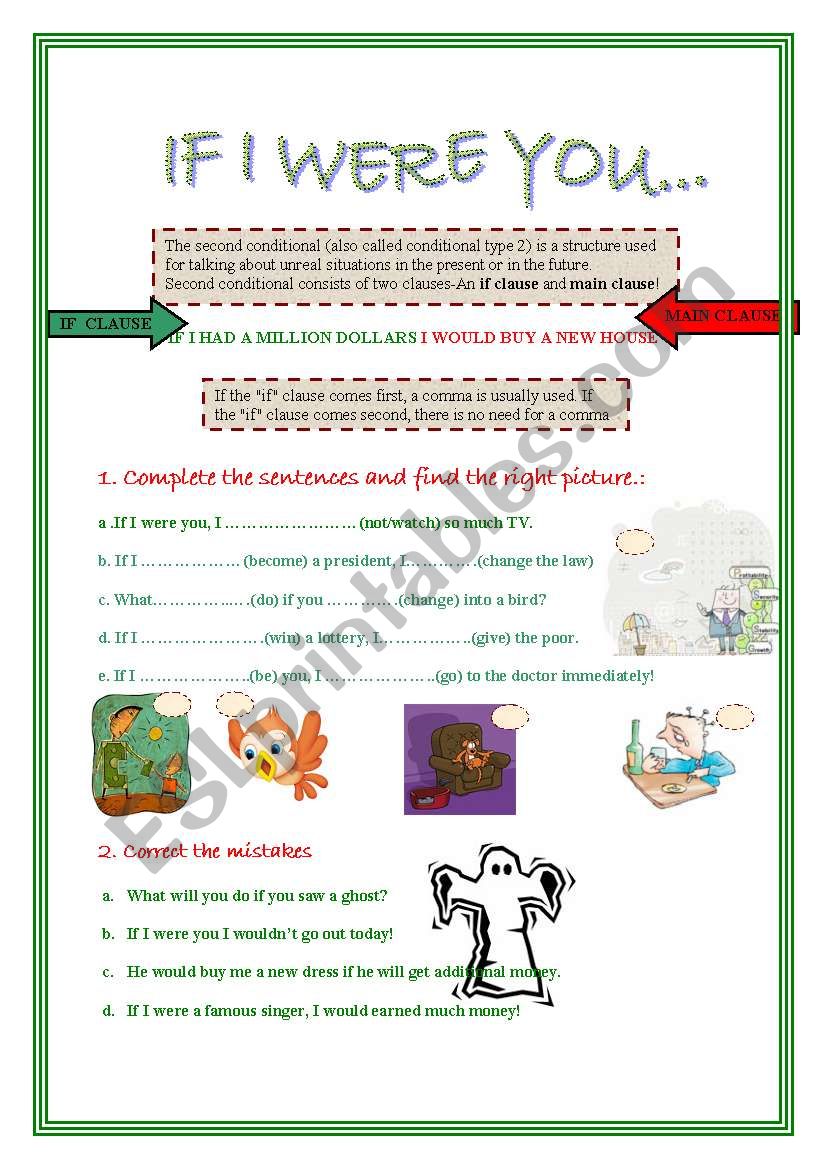 SECOND CONDITIOANL worksheet