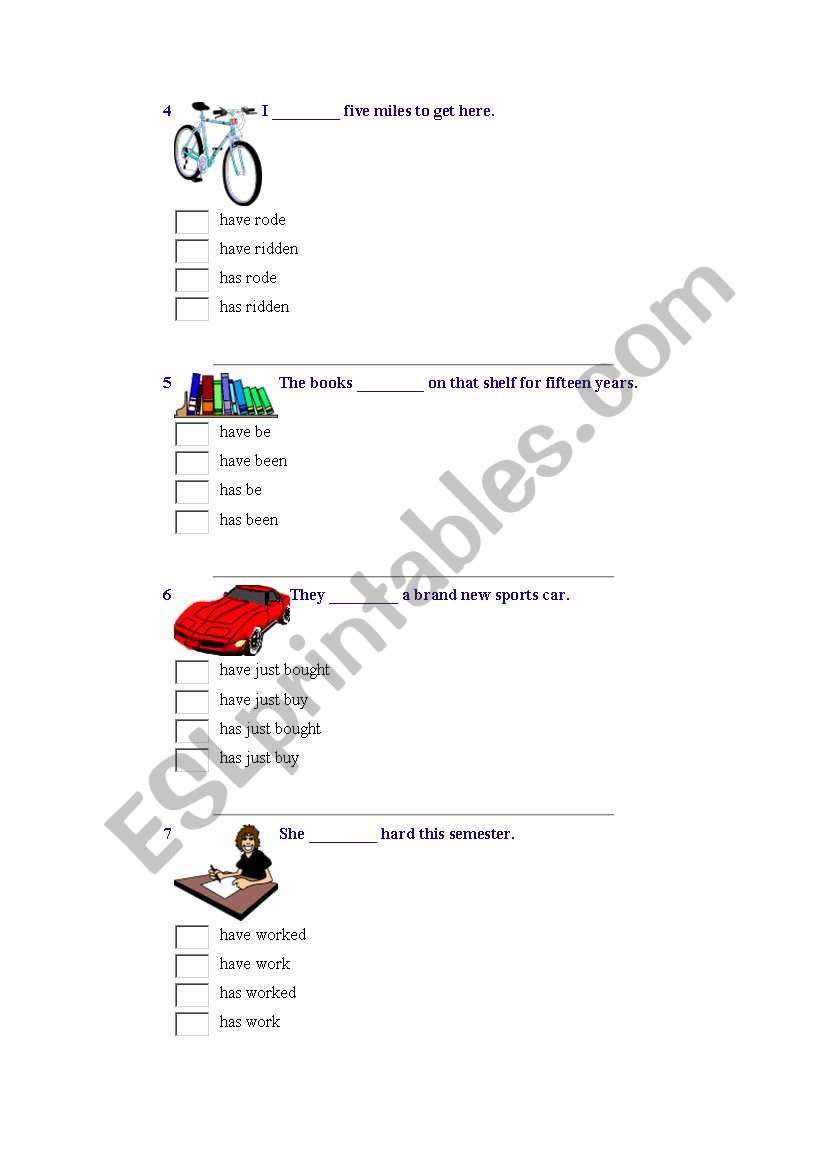 PRESENT PERFECT worksheet