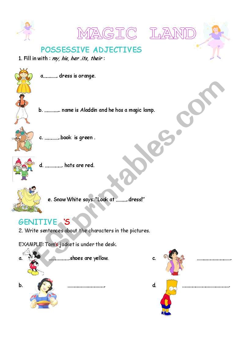 possessives 1 worksheet